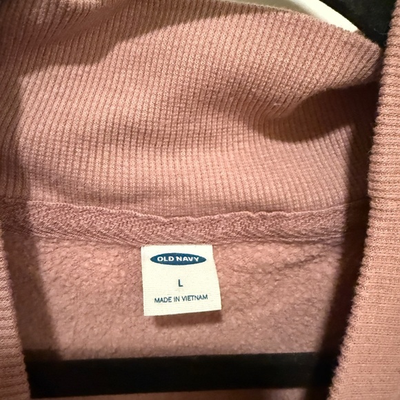 Old Navy Mauve Mock Neck Side Zip Cozy Fleece Sweatshirt L - Picture 4 of 5